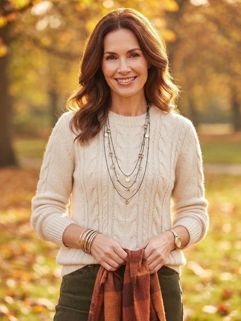 Premier Jewelry-Layered Disc Pendant Necklace in Gold-Tone Brown Cord